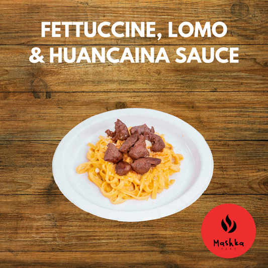 Fettuccine, Lomo and Huancaína Sauce